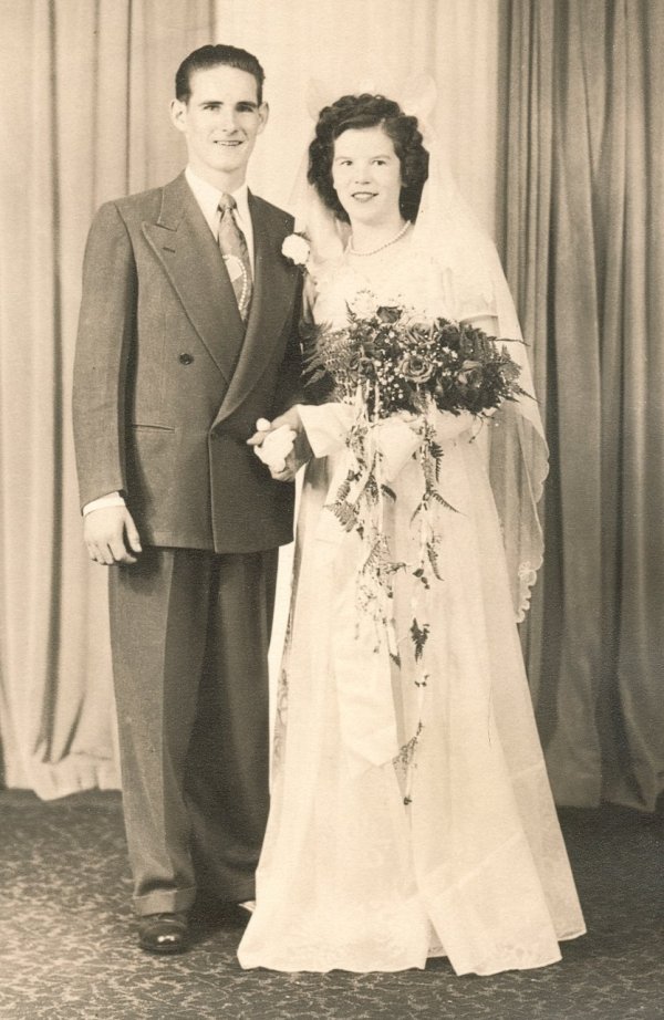 Photo of Ron and Mary's wedding c. October 1, 1948