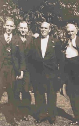 Photo of William Cunneyworth, William Eason, 
				Ernest Edgar Eason and Shelton Hornshaw