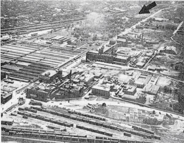 Aerial photo of West Toronto neighbourhood, 1946